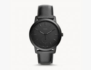 The Minimalist Two-Hand Black Leather Watch