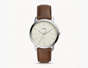 The Minimalist Three-Hand Brown Leather Watch