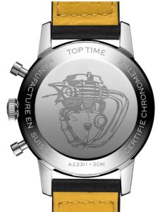 The Breitling top time triumph watch backcase