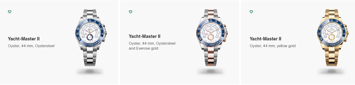 Rolex Yacht-Master II Specification and Color variations