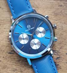 Hagley West Reina Chronograph on wrist, blue dial